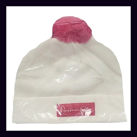 Jeffree Star White & Pink Winter 2002 Limited Edition Exclusive Beanie - Picture 1 of 4